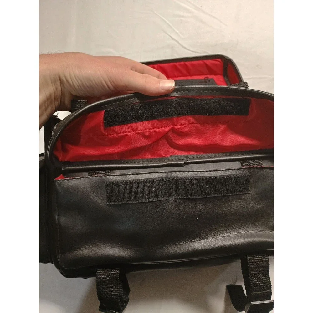 Vintage Ambico Padded Camera Case Gadget Bag with Red Interior